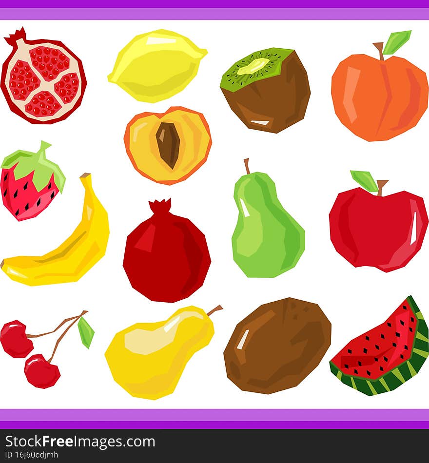 Scalable vectorial representing a fun package of fresh fruits with set digital elements, element for design, illustration isolated on white background.