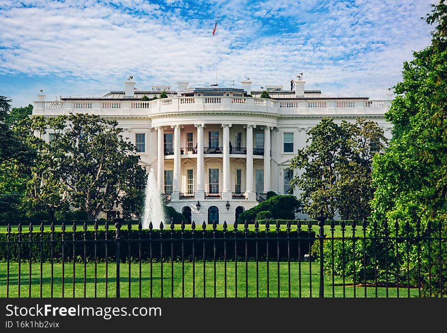 exterior Back view of the White House. shot from public street