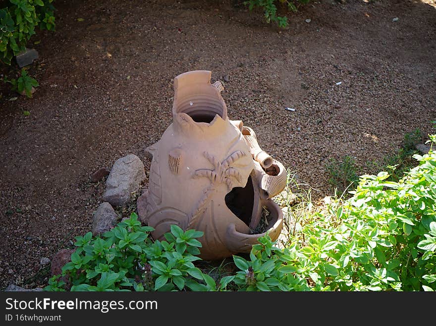 Ceramic Decoration In The Garden. Dahab, South Sinai Governorate, Egypt