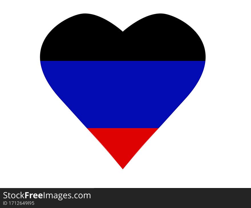 The flag of the Donetsk People`s Republic in the form of a heart. The flag of the Donetsk People`s Republic in the form of a heart.