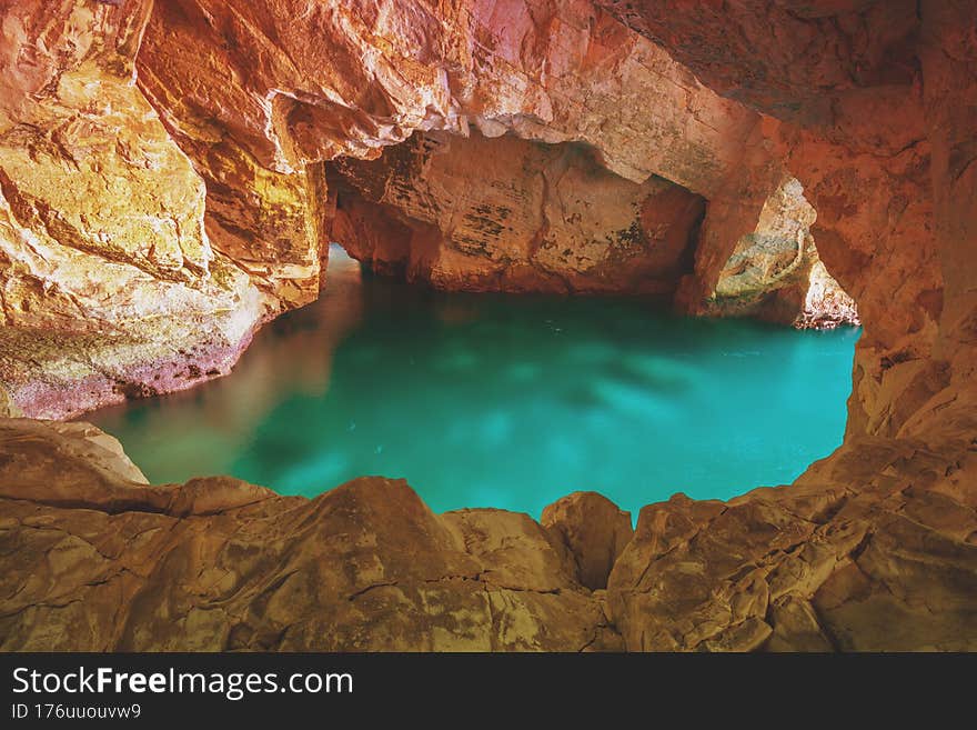 Rosh Hanikra grottoes. Beautiful nature of Israel. Rosh Hanikra grottoes. Beautiful nature of Israel