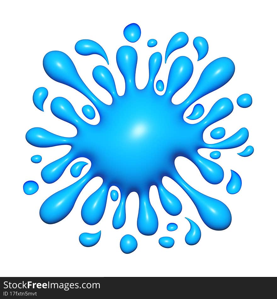 Water splash 3D, aqua droplet, 3d water for emoji icon