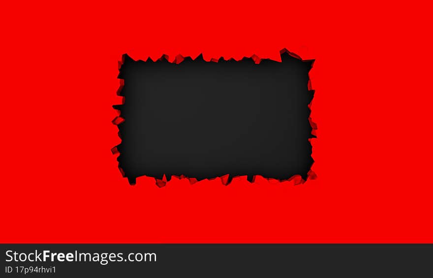 Red Broken or Cracked Wall Effect with Black Background, Special Offer Background