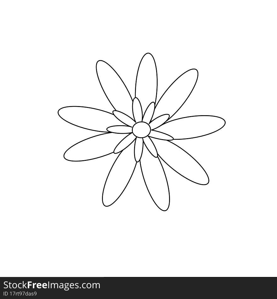 Isolated on white background top view. Hand drawn icon in a linear style