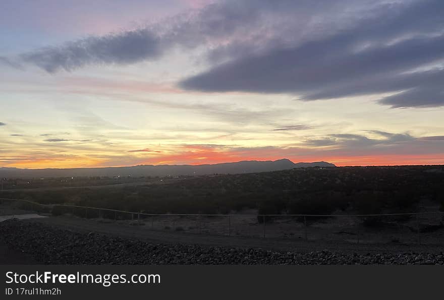 Desert Sunset pretty horizon in spring