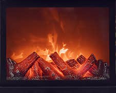 Fireplace With Bright Flames. Artificial Decorative Fireplace With Imitation Of Fire. Modern Technology For Warmth And Royalty Free Stock Images