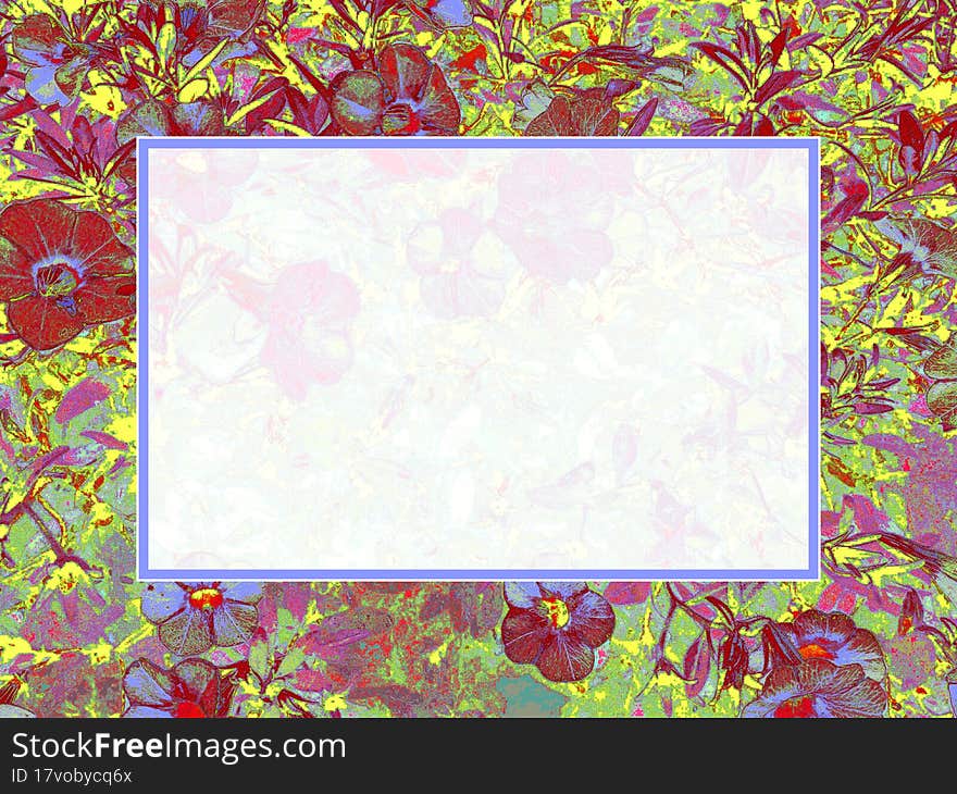 Multicolored Petunia Frame