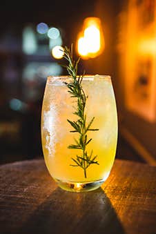 Gin Tonic With Orange And Sesame Stock Image