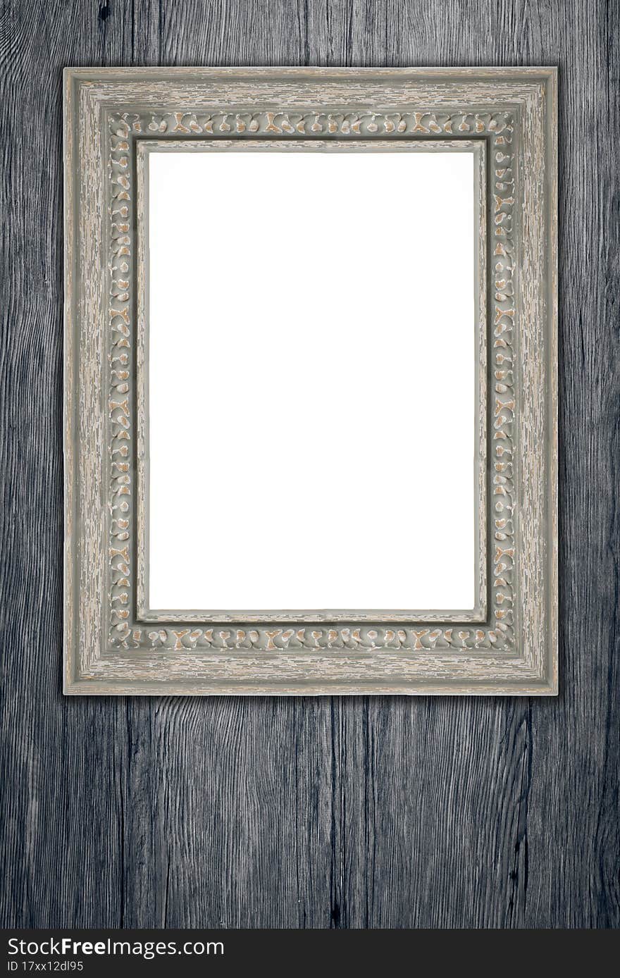 Photo or painting frame on wooden background