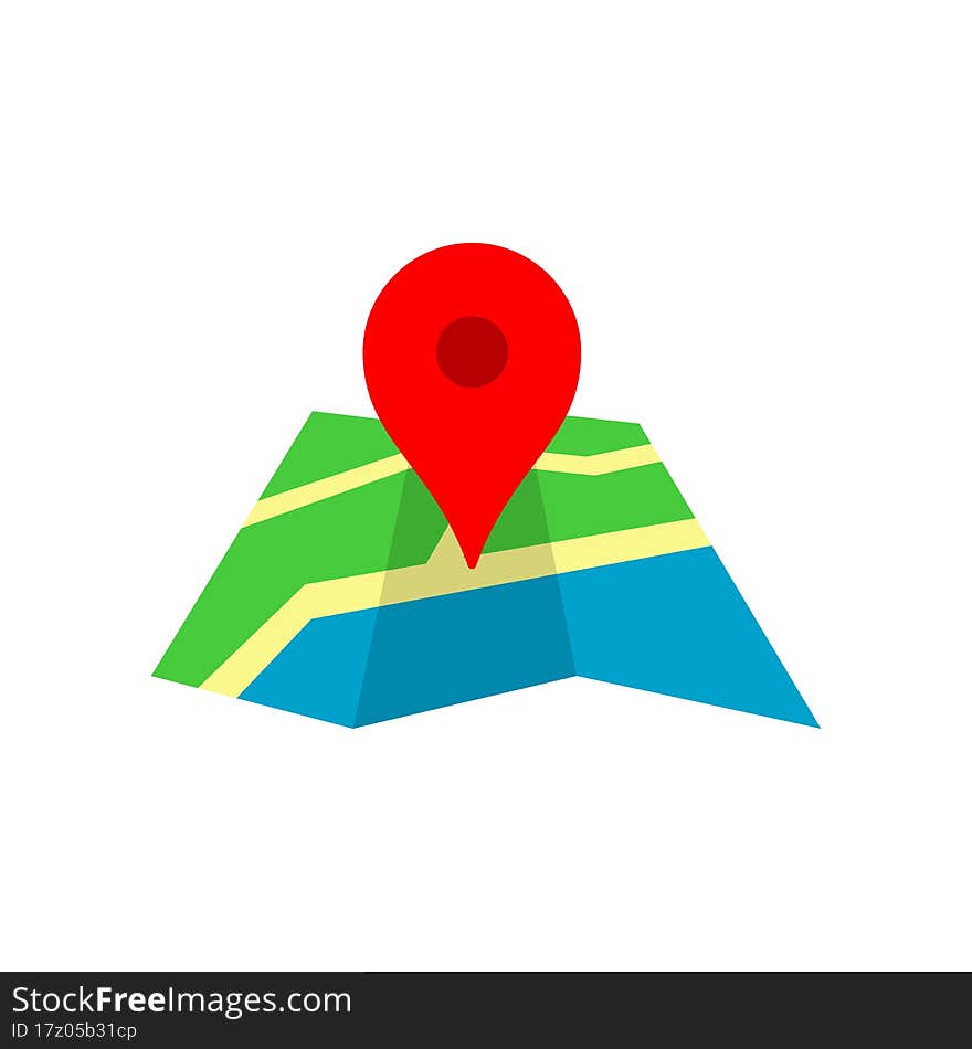 Pin Map address location clipart