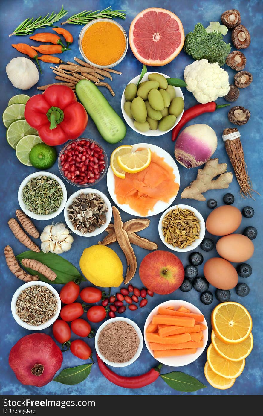 Health food for immune system support, seafood, vegetables, fruit, medicinal herbs, spice. High in antioxidants, anthocyanins  protein  fibre, smart carbs,  omega 3  vitamins minerals protein. Health food for immune system support, seafood, vegetables, fruit, medicinal herbs, spice. High in antioxidants, anthocyanins  protein  fibre, smart carbs,  omega 3  vitamins minerals protein.