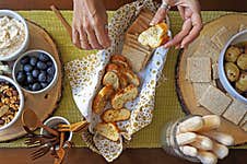 Toasted Bread Slices On Table, Top View Stock Photography
