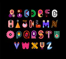 Font Of Abstract Geometric Designs Royalty Free Stock Photos