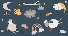 Sweet Dreams Sheep Vector Stock Photography