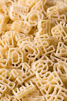 Closeup Of Alphabet Pasta, Macro Stock Images
