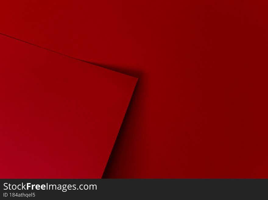 Geometric abstract red paper background. Geometric abstract red paper background