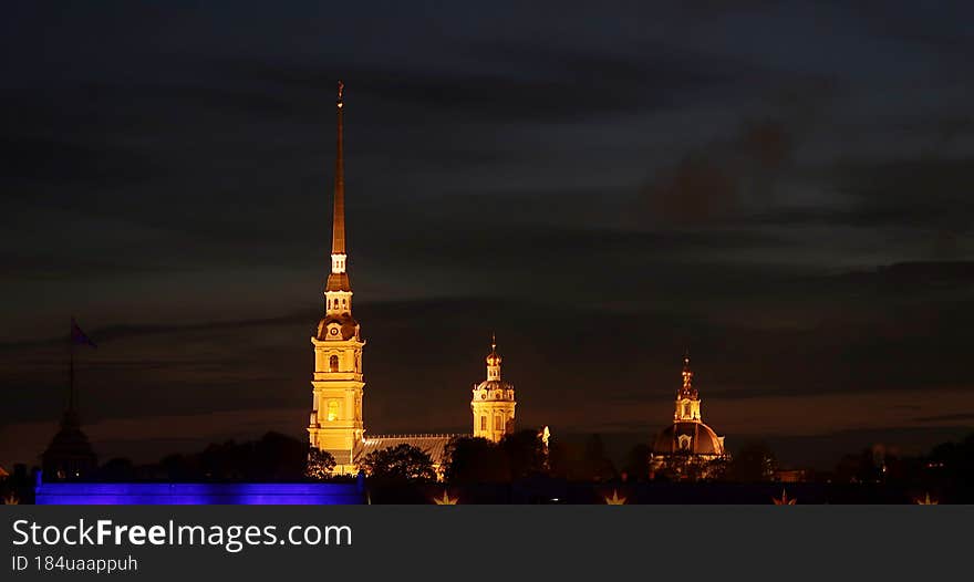 Peter and Paul Fortress at night