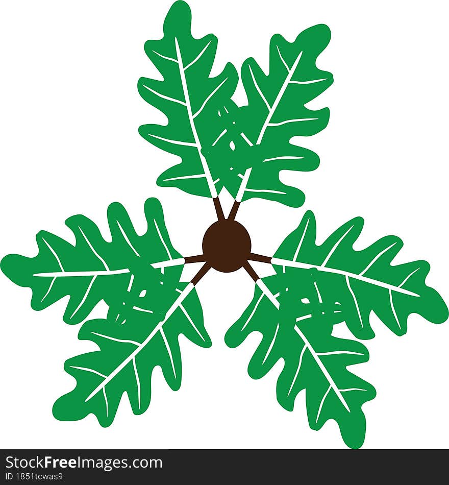 Green Leaf Pattern Illustration Drawing Christmas Art