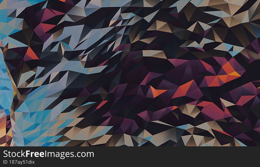 Low Poly Abstract Render Type 3D Computer CGI Art Ideal For Wallpaper Backgrounds Etc