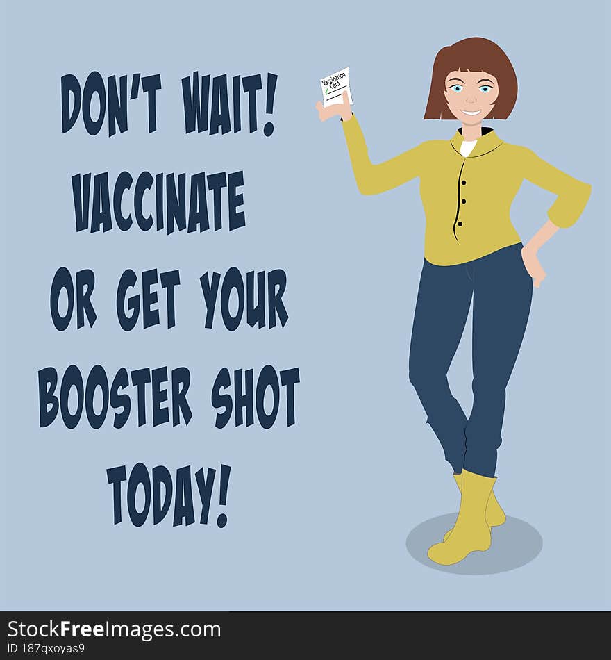 Cartoon Vector Community Outreach Promoting Vaccinations And Booster Shots