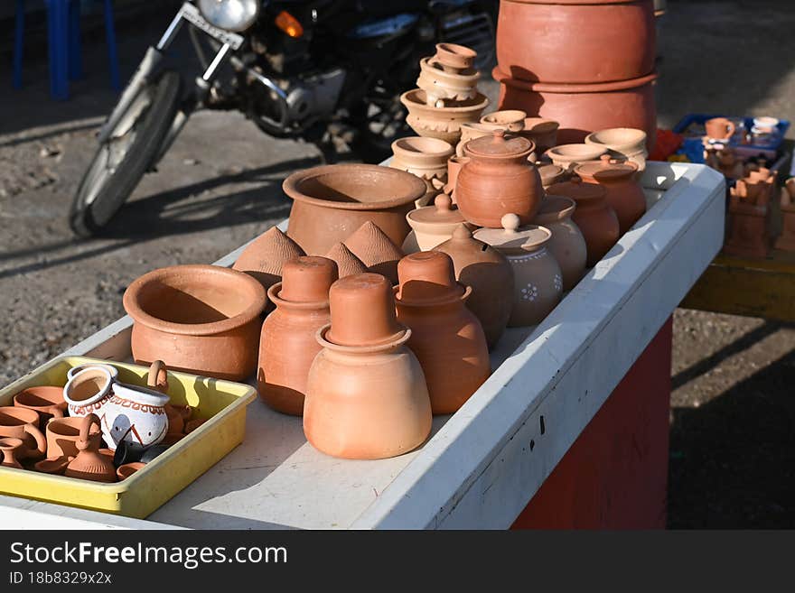 close up of Earthen pots