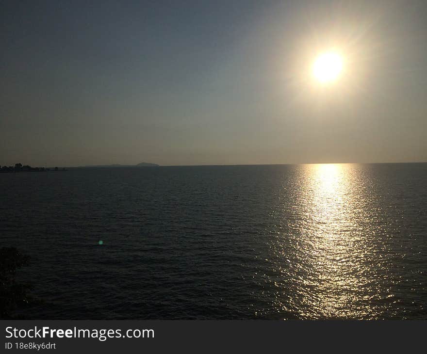 Sunset on the beach of the Gulf of Thailand