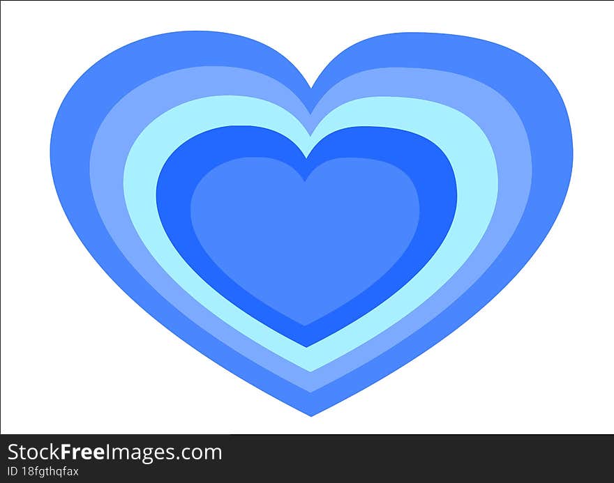 Cute Blue Heart Illustration Icon