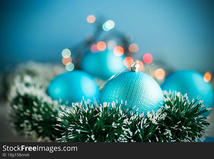Christmas background. New Year's toys on an abstract background. Christmas background. New Year's toys on an abstract background.
