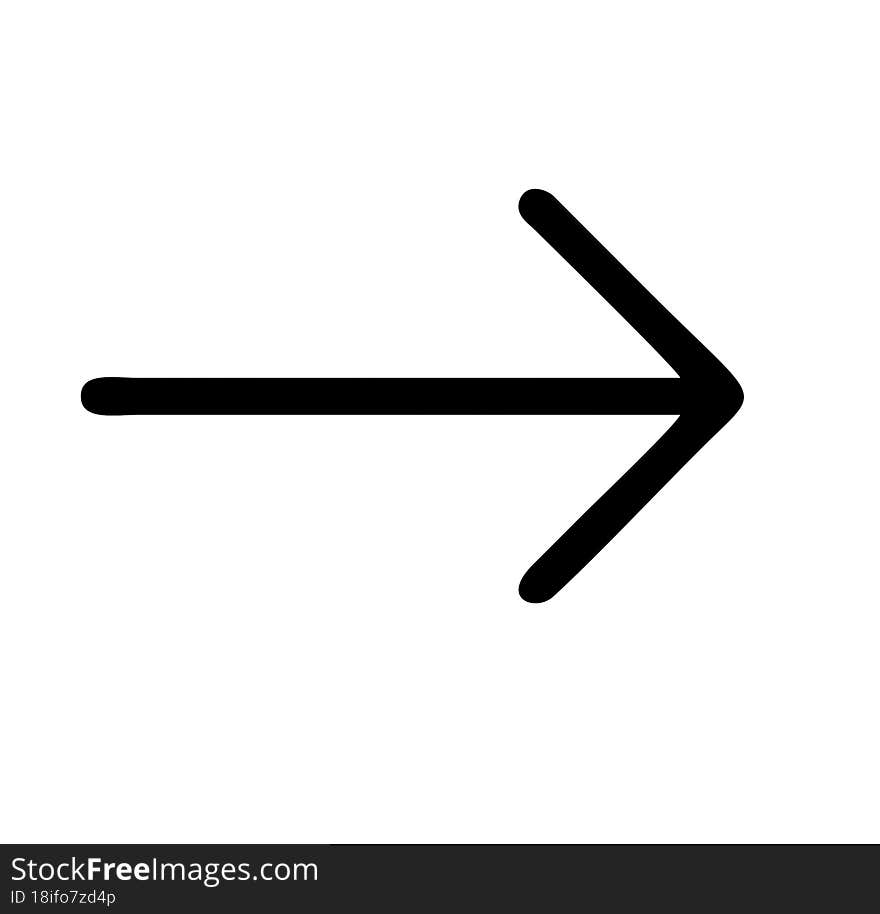 Arrow Icon  Illustration In Black On The White Background, Illustration Of Arrow Symbol In A White Background