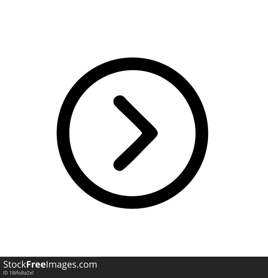 Arrow Icon  Illustration In Black On The White Background, Illustration Of Arrow Symbol In A White Background