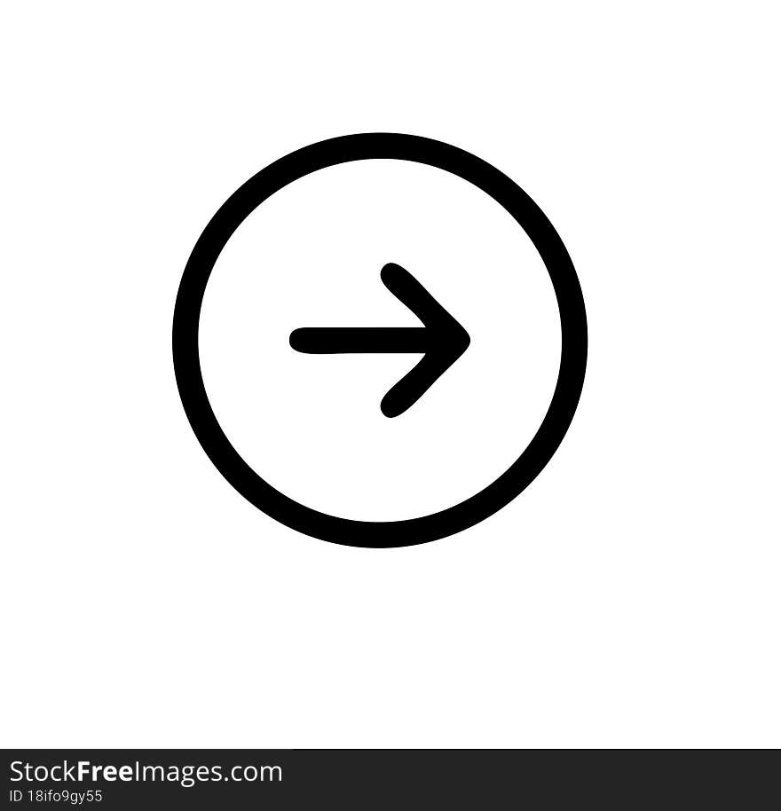 arrow icon  illustration in black on the white background, illustration of arrow symbol in a white background