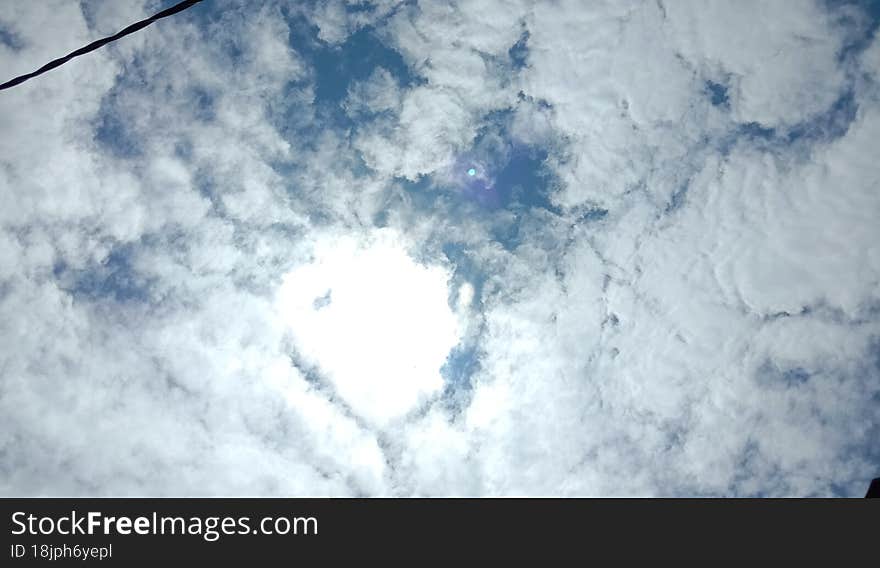 View Of The Sun Is Shielded By Clouds.