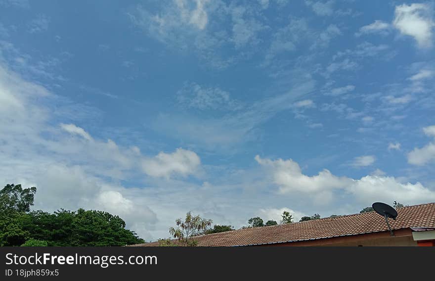 View of blue sky.