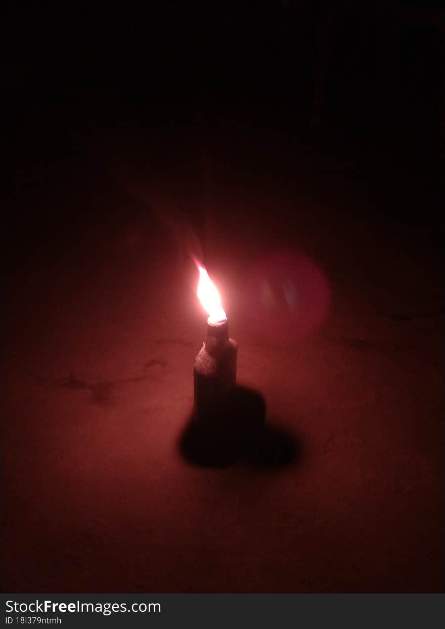 Kerosene lamp image of Indian Village life