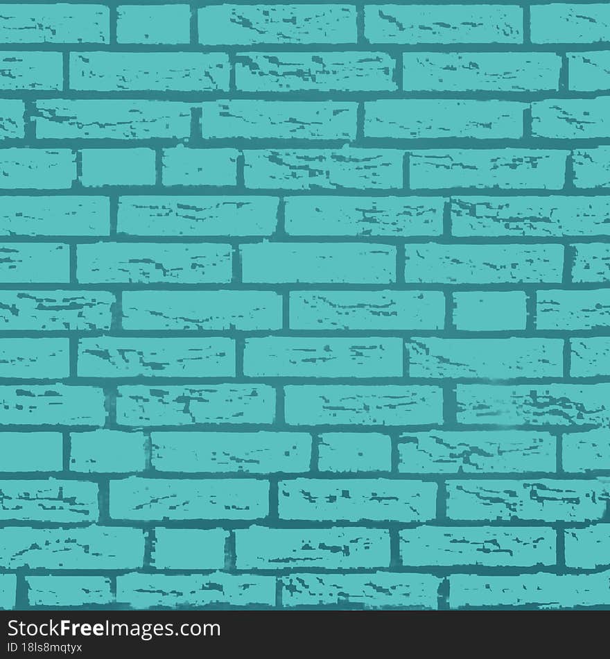 Teal Blue Brick Wall Graphic Background