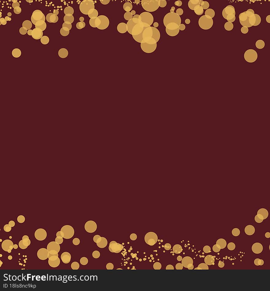 Maroon Wallpaper with Gold Confetti Border