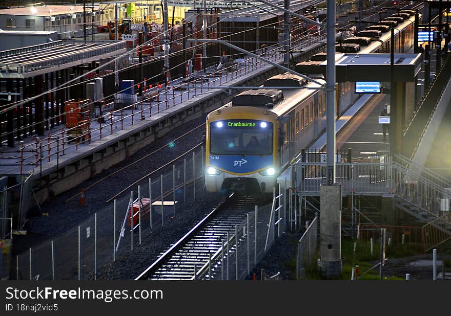 Merinda station_early evening...in Casey in the South eastern suburbs...it is one of the latest railway stations built and added to the network.