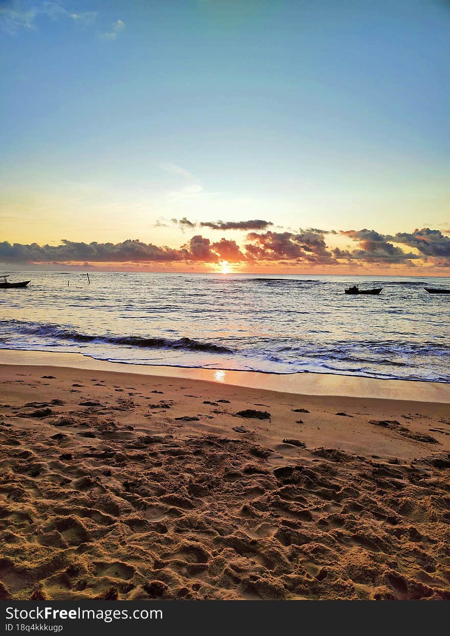 A Beautiful Day At Sunrise On The Beach