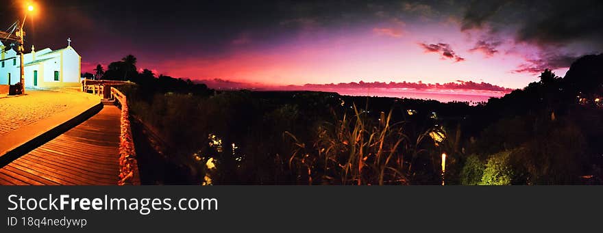 Panoramic View Of The Sunrise At The Viewpoint Of The Ribbons