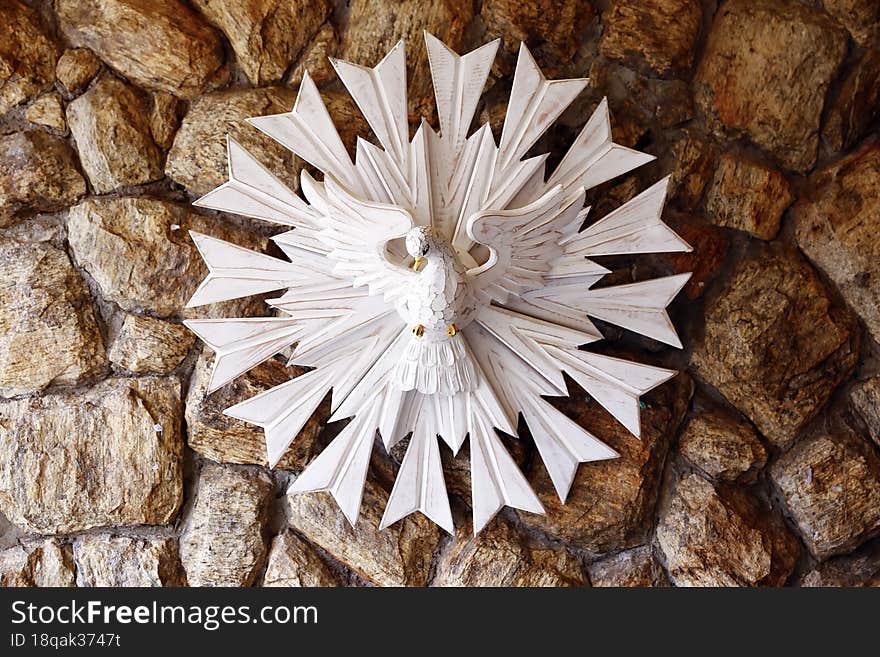 Pentecost, Representation Of The Holy Spirit On Stone Background