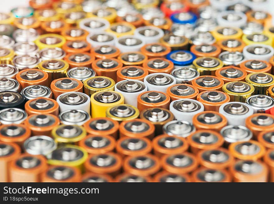 Used alkaline battery Hazardous garbage concept. Used alkaline battery Hazardous garbage concept.