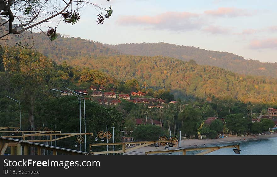 The view on Senggigi Beach, Lombok, Indonesia