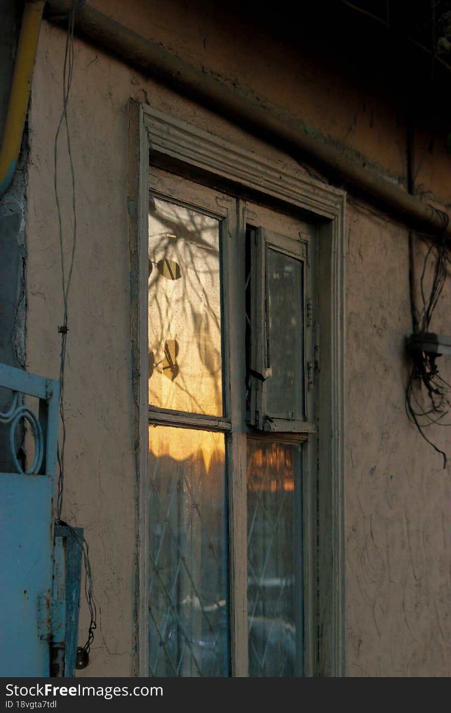 Window In Sunset Old Town House