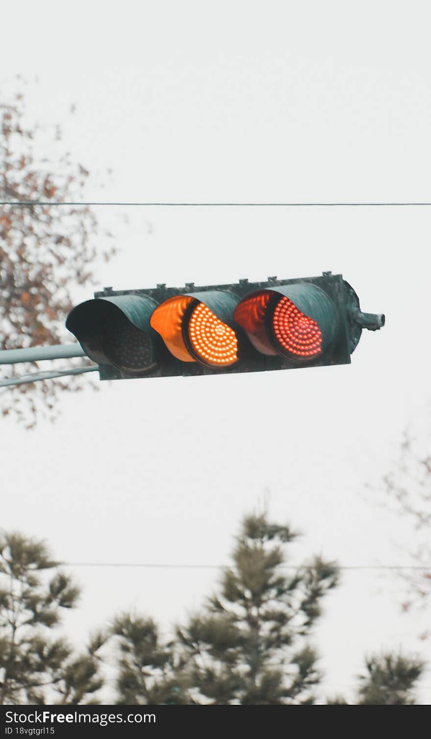 Traffic Light Shy Red Orange