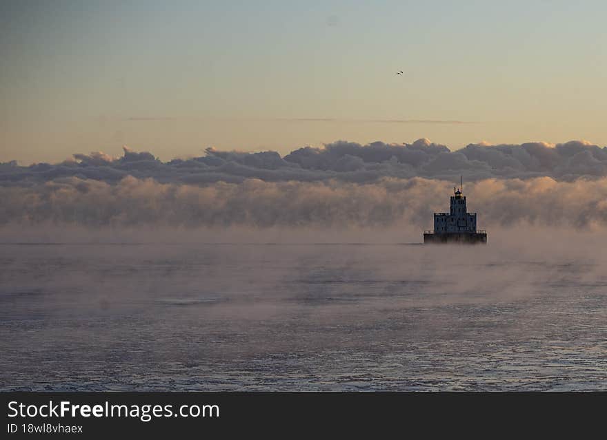 Lake Michigan frozen lake inversion