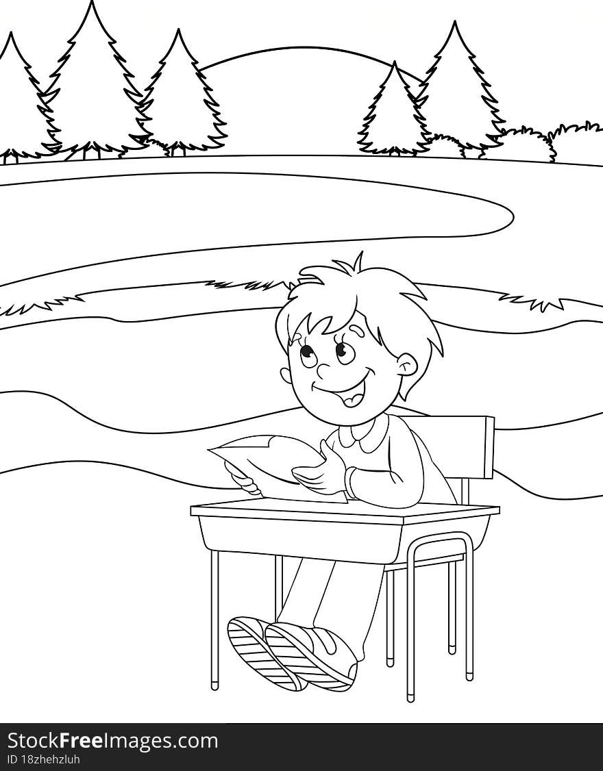 This Is A Worksheet Outline Illustration Page To Color For Kids To Enhance Coloring Skills,  High Resolution Jpeg Image