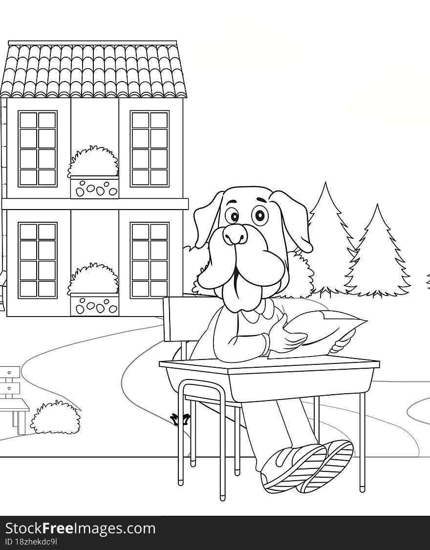 This Is A Worksheet Outline Illustration Page To Color For Kids To Enhance Coloring Skills,  High Resolution Jpeg Image