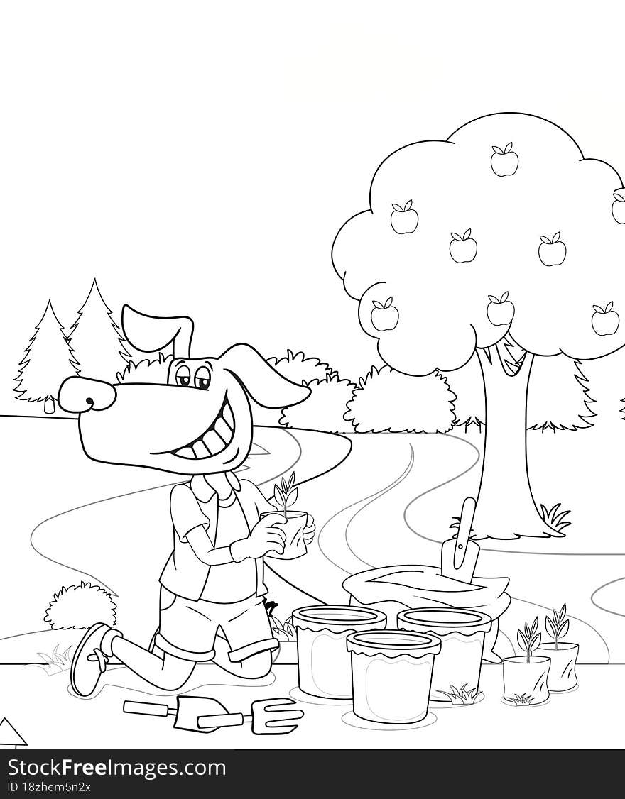 This Is A Worksheet Outline Illustration Page To Color For Kids To Enhance Coloring Skills,  High Resolution Jpeg Image