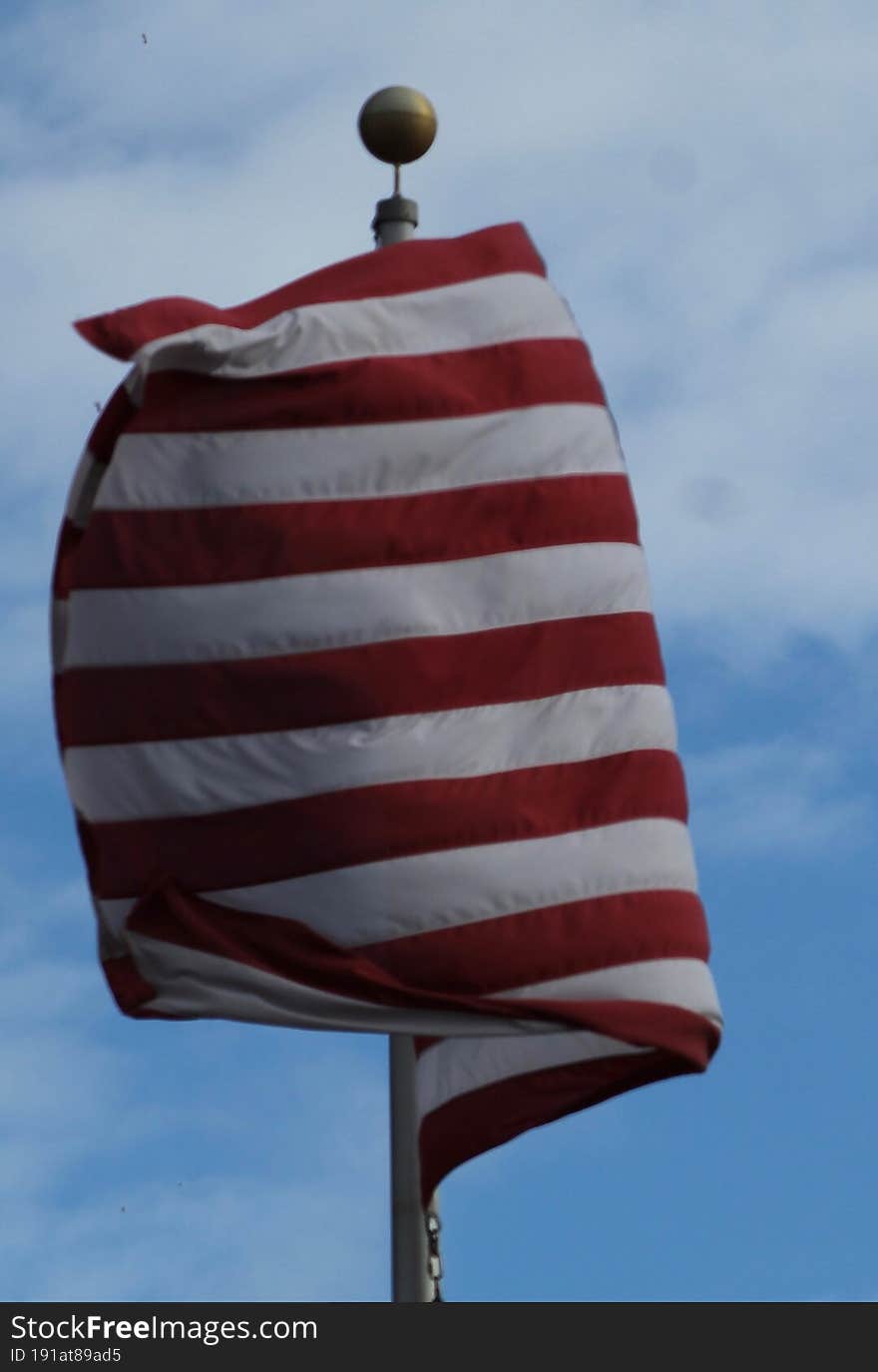 Patriotic American Flag at baseball field