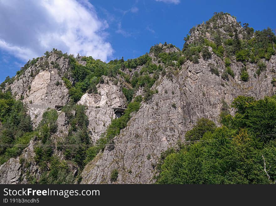 Mountain Cliffs Road to Dam Vidraru Romania